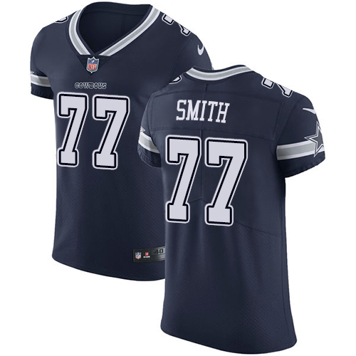 Nike Cowboys #77 Tyron Smith Navy Blue Team Color Men's Stitched NFL Vapor Untouchable Elite Jersey - Click Image to Close